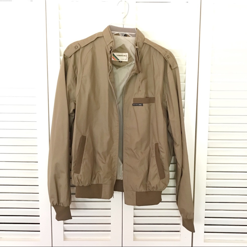 Vintage 80’s Tan Members Only Racer Jacket